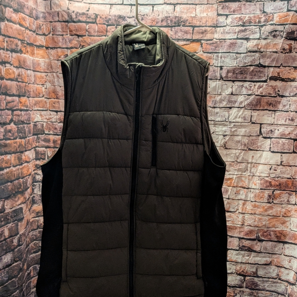 Spyder Green and Black Quilted Puffer Vest